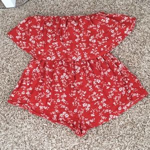 Princess Polly Burnt Orange Strapless Romper